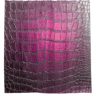 Elegant, glossy, embossed skin leather texture in  shower curtain