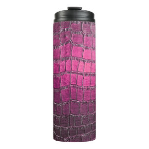 Elegant, glossy, embossed skin leather texture in thermal tumbler