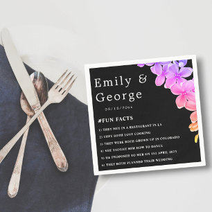 Elegant Glow Neon Lights Roses Boho Floral Wedding Napkin