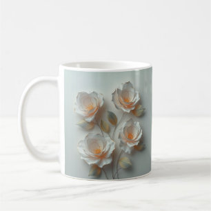 Elegant Glowing 3 D Flowers Coffee Mug