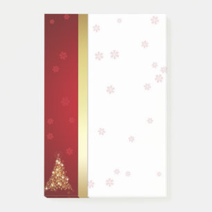 Elegant Glowing Merry Christmas Tree Post-it Notes