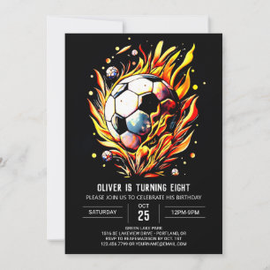 Elegant Goal Editable Soccer Birthday Invitation