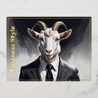 Elegant goat gentleman in formal portrait scene