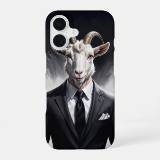 Elegant goat gentleman in formal portrait scene iPhone 16 case