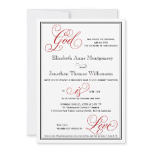 Elegant God is Love Christian Wedding Invitation