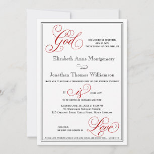 Elegant God is Love Christian Wedding Invitation