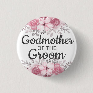 Elegant godmother of the groom button