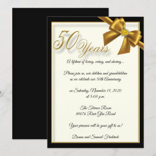 Elegant Gold 50th Anniversary Celebration Invitation