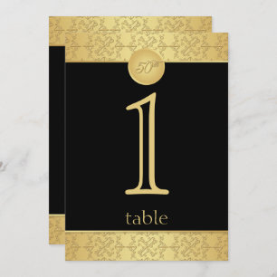 Elegant Gold 50th Anniversary Table Number