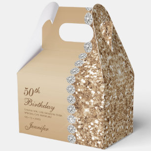 Elegant Gold 50th Birthday Favour Box