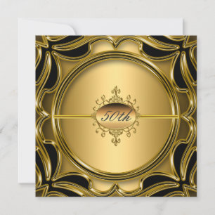 Elegant Gold 50th Birthday Party Anniversary Gold Invitation