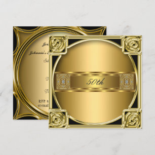 Elegant Gold 50th Birthday Party Anniversary Gold Invitation