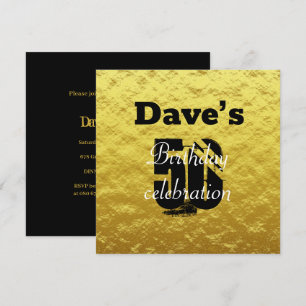 Elegant Gold 50th Birthday Party  Invitation