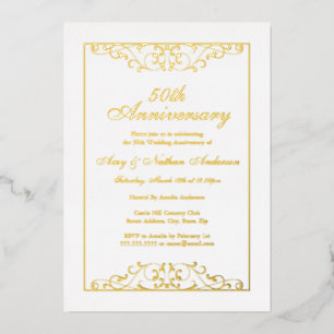 Elegant Gold 50th Wedding Anniversary 