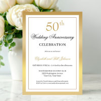 Elegant Gold 50th Wedding Anniversary