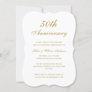 Elegant Gold 50th Wedding Anniversary Invite
