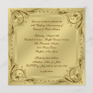 Elegant Gold 50th Wedding Anniversary Party Invitation