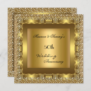 Elegant Gold 50th Wedding Anniversary Party Invitation