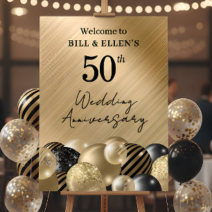 Elegant Gold 50th Wedding Anniversary Poster
