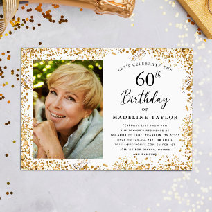 Elegant Gold 60th Birthday Invitation