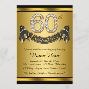Elegant Gold 60th Birthday Party Invitation