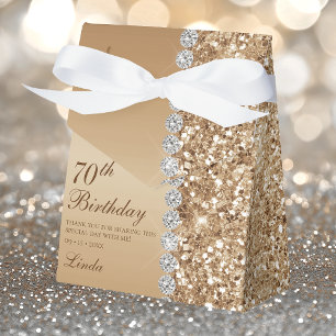 Elegant Gold 70th Birthday Favour Box