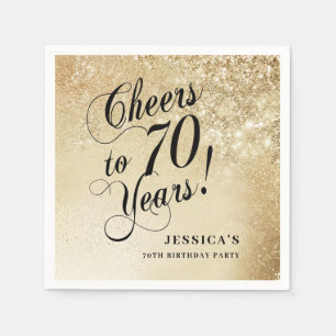 Elegant Gold 70th Birthday Napkin