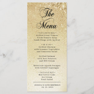 Elegant Gold 80th Birthday Menu