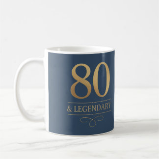 Elegant Gold 80th & Legendary Birthday Coffee Mug