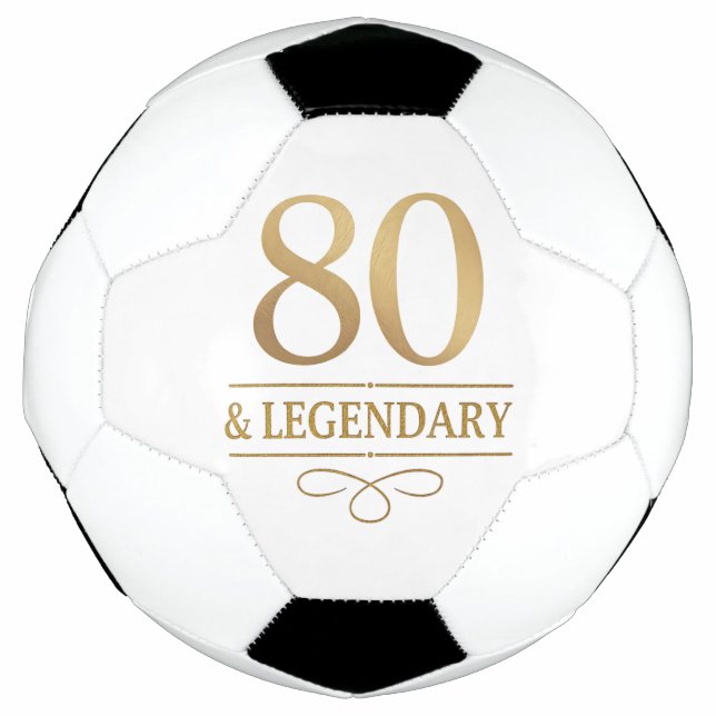 Elegant Gold 80th & Legendary Birthday Football (Front)