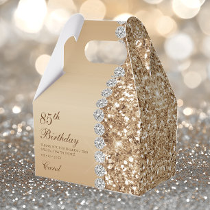 Elegant Gold 85th Birthday Favour Box