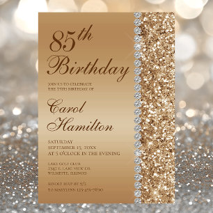 Elegant Gold 85th Birthday Invitation