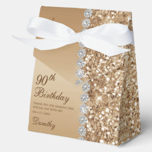 Elegant Gold 90th Birthday Favour Box