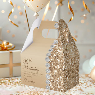 Elegant Gold 90th Birthday Favour Box