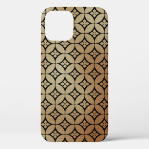 Elegant Gold Abstract Floral Circles Pattern iPhone 12 Pro Case