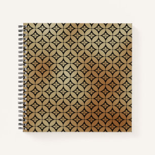 Elegant Gold Abstract Floral Circles Pattern Notebook