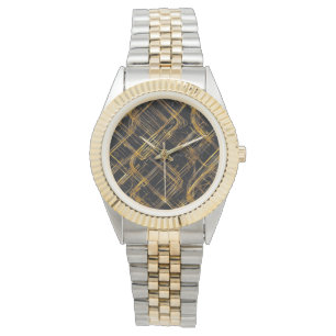 Elegant Gold Abstract Line Decorative Pattern Watch