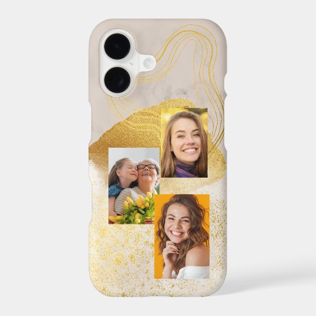 Elegant Gold Abstract Marble Personalized Photo (Back)