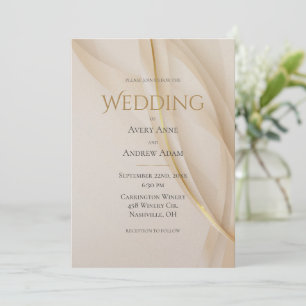 Elegant Gold Abstract Modern Wedding Invitation