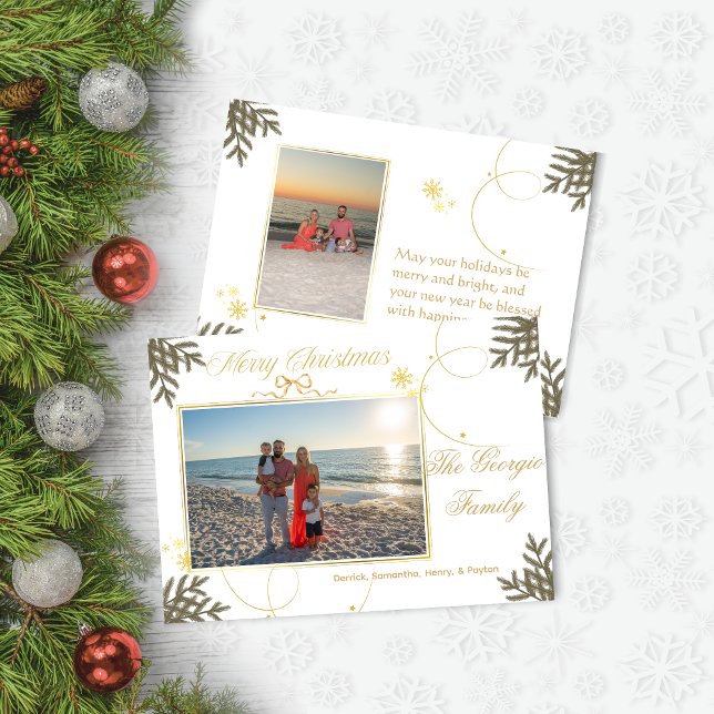 Elegant Gold Abstract Photo Christmas Card (Creator Uploaded)