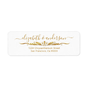 Elegant Gold Address Golden Glamour Return Address
