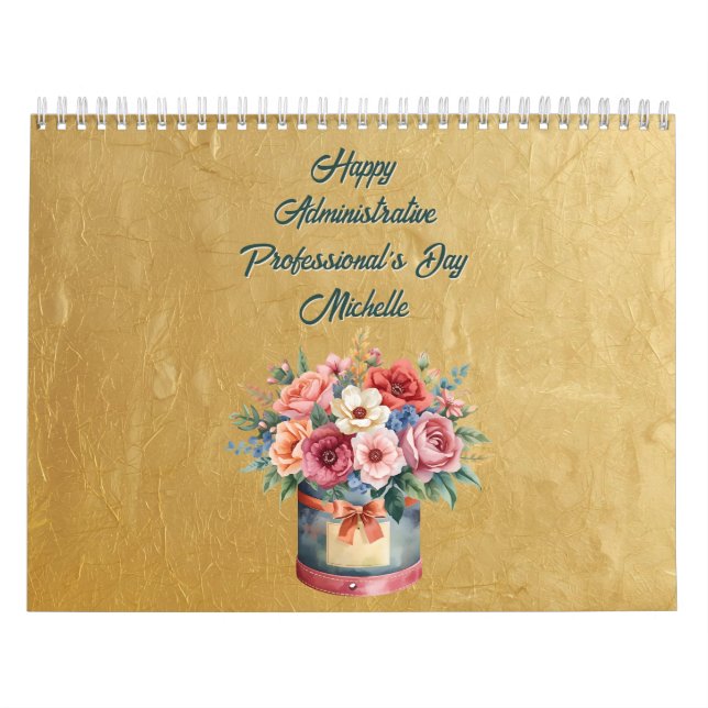 Elegant Gold Administrative Professionals Day Calendar (Cover)