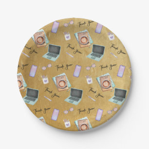 Elegant Gold Administrative Professionals Day Paper Plate