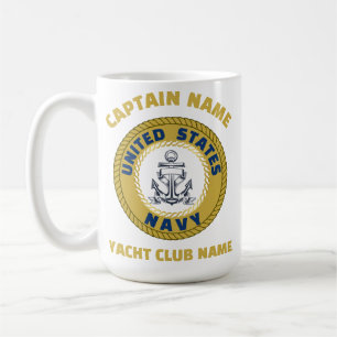 Elegant gold Anchor nautical captain boating summe Coffee Mug