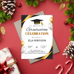 Elegant Gold and Black Acrylic Invitations