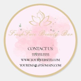 Elegant gold and black beauty salon classic round sticker