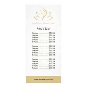 Elegant gold and black beauty salon rack card
