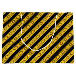 Elegant Gold and Black Birthday Large Gift Bag