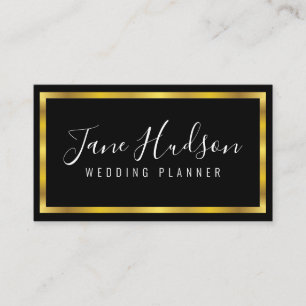 Elegant Gold and Black Business Card 3.5X2.0