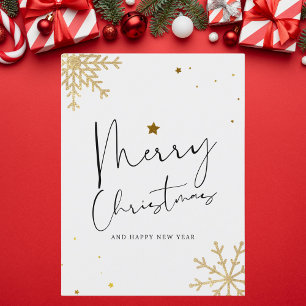 Elegant Gold and Black Christmas Holiday Postcard